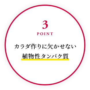 3POINT カラダ作りに欠かせない植物性タンパク質